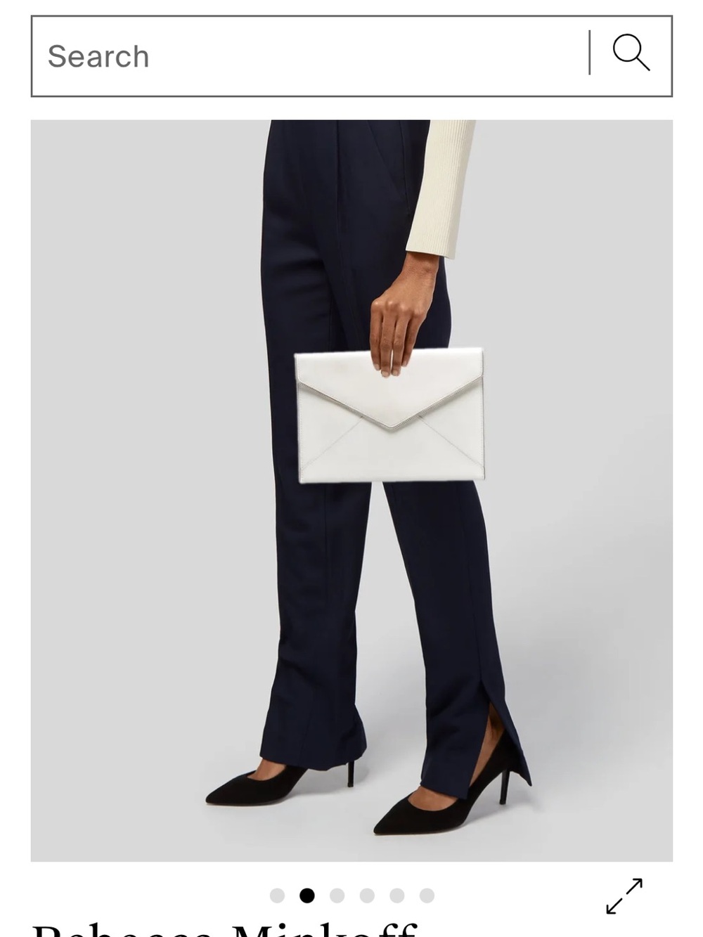Rebecca Minkoff Saffiano White Clutch